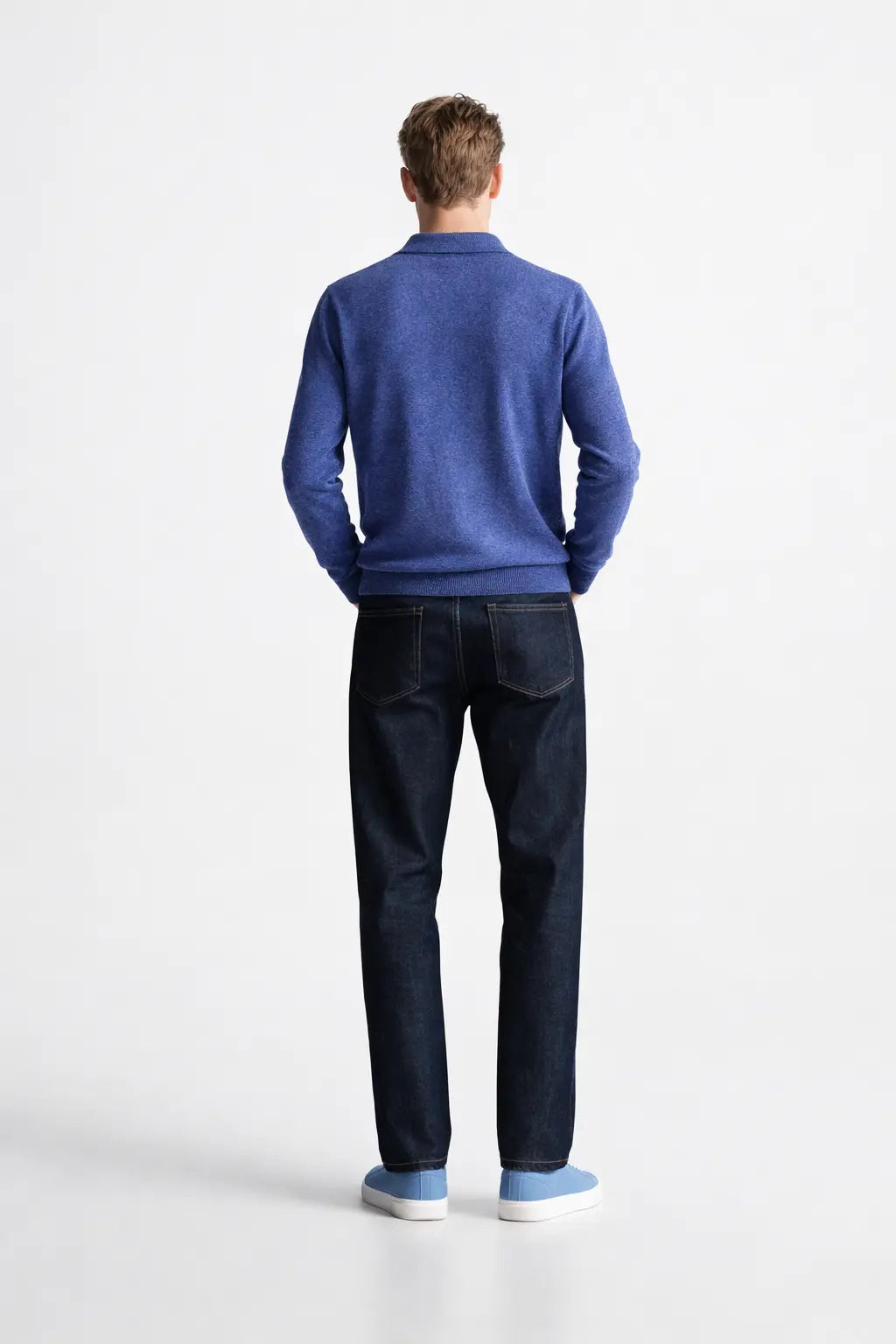 Back view of Cashmere Sweatshirt, alternate angle