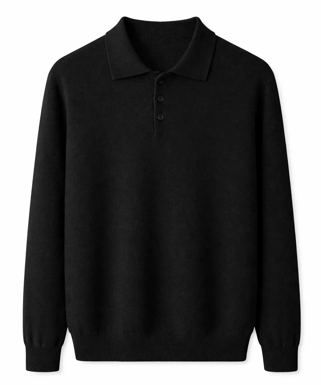 Front view of Black Cashmere Sweatshirt