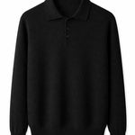 Front view of Black Cashmere Sweatshirt