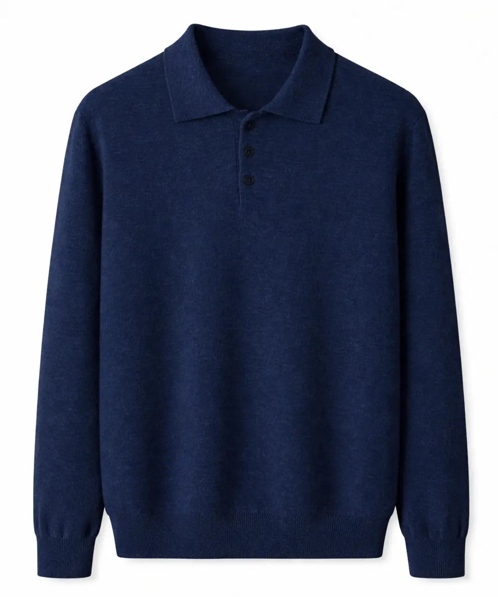 Front view of Navy Blue Cashmere Sweatshirt