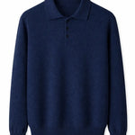 Front view of Navy Blue Cashmere Sweatshirt