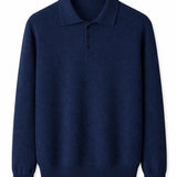 Front view of Navy Blue Cashmere Sweatshirt
