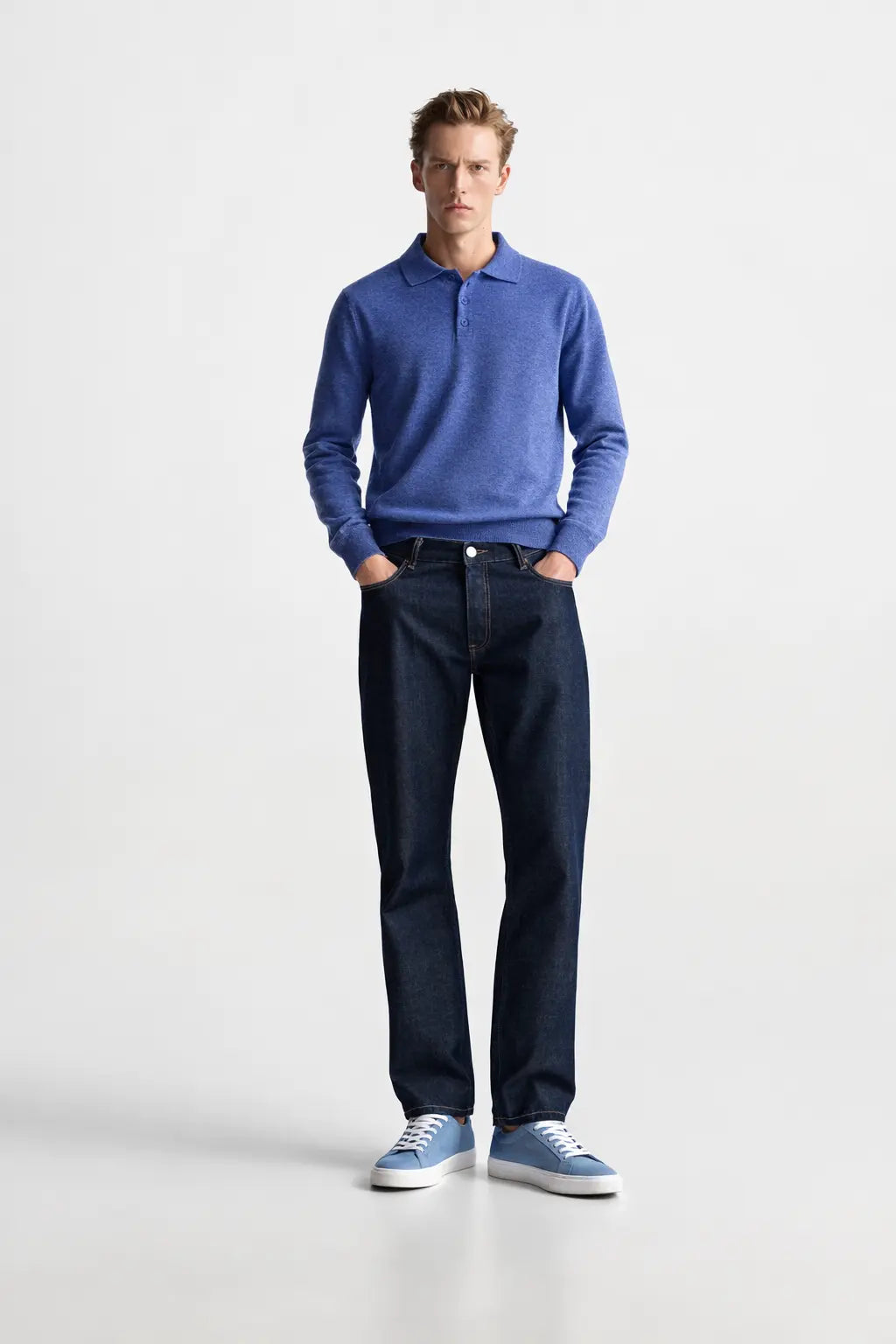 Cashmere Sweatshirt shown in a lifestyle setting, side angle view