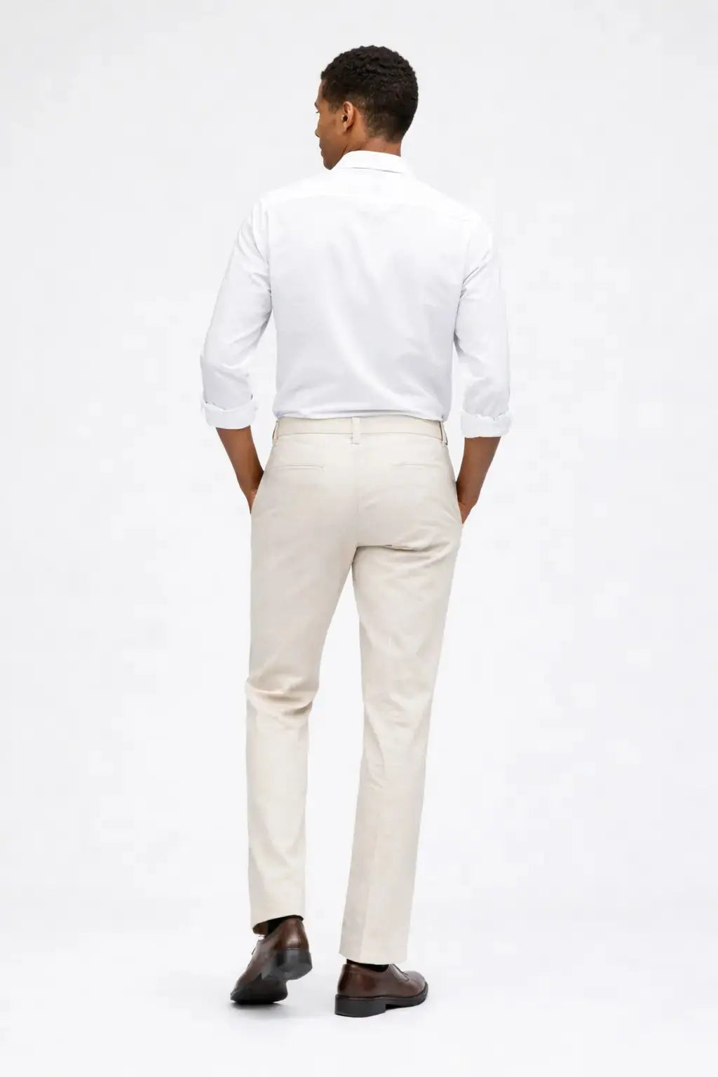 Back view of Linen Casual Pants, alternate view