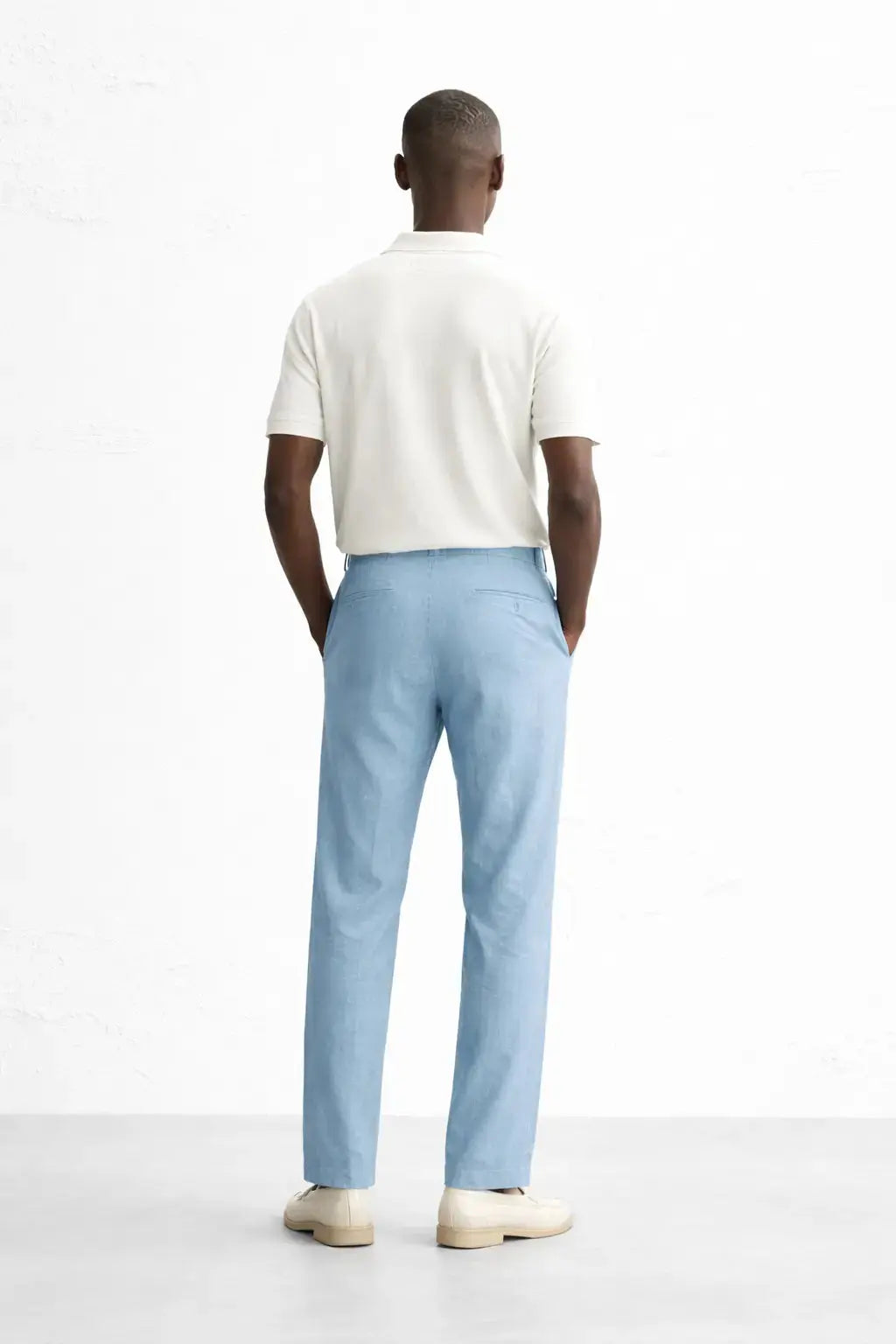 Back view of Linen Casual Pants