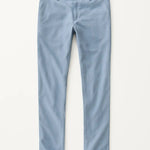 Front view of Light Blue Linen Casual Pants