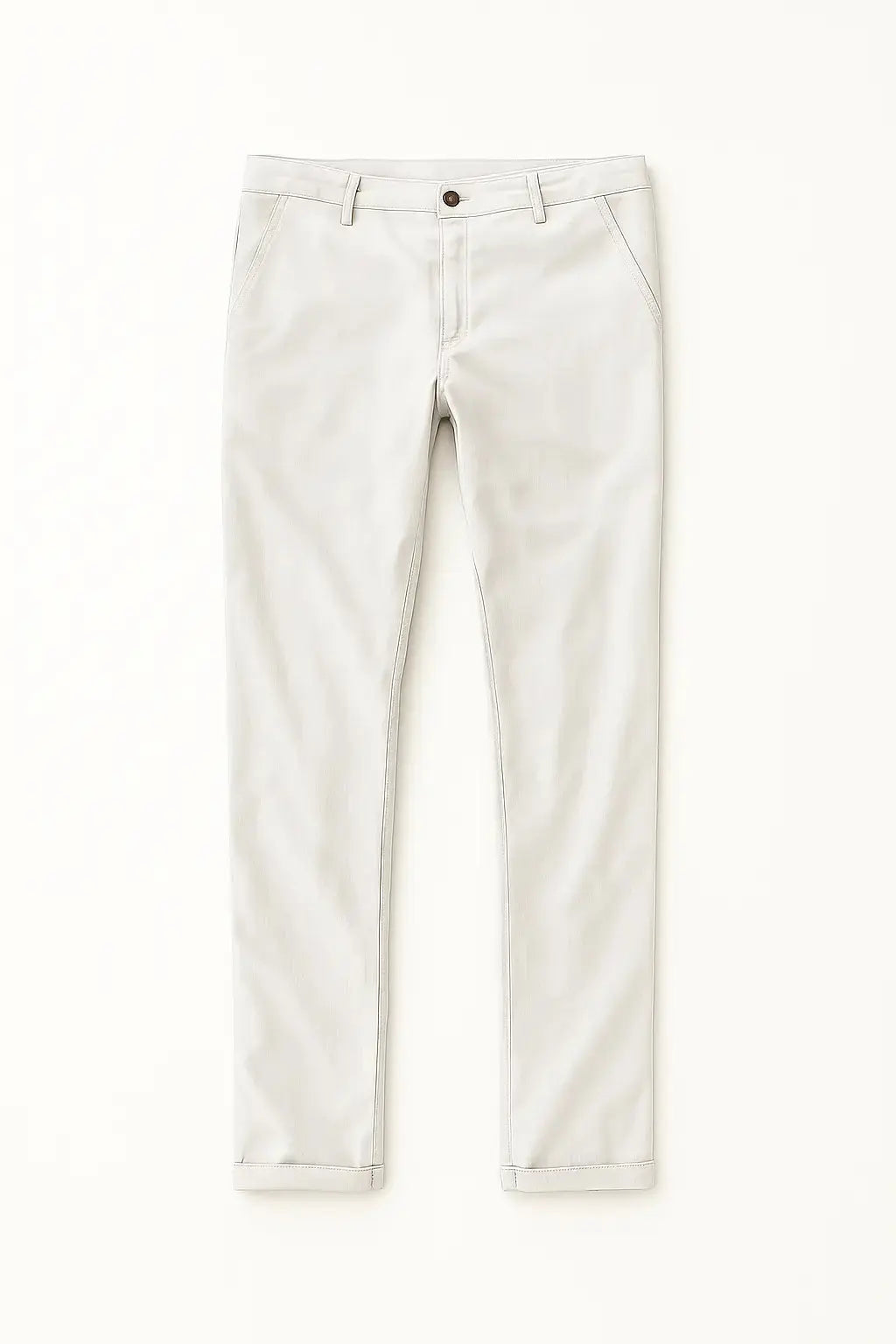 Front view of White Linen Casual Pants