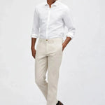Linen Casual Pants shown in a lifestyle setting, alternate view
