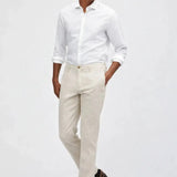 Linen Casual Pants shown in a lifestyle setting, alternate view