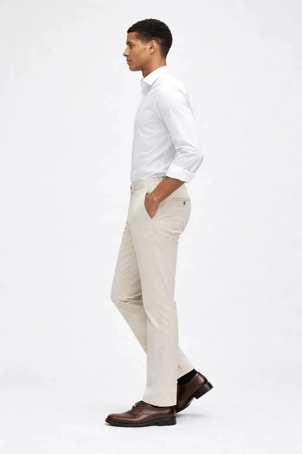 Side view of Linen Casual Pants, alternate view