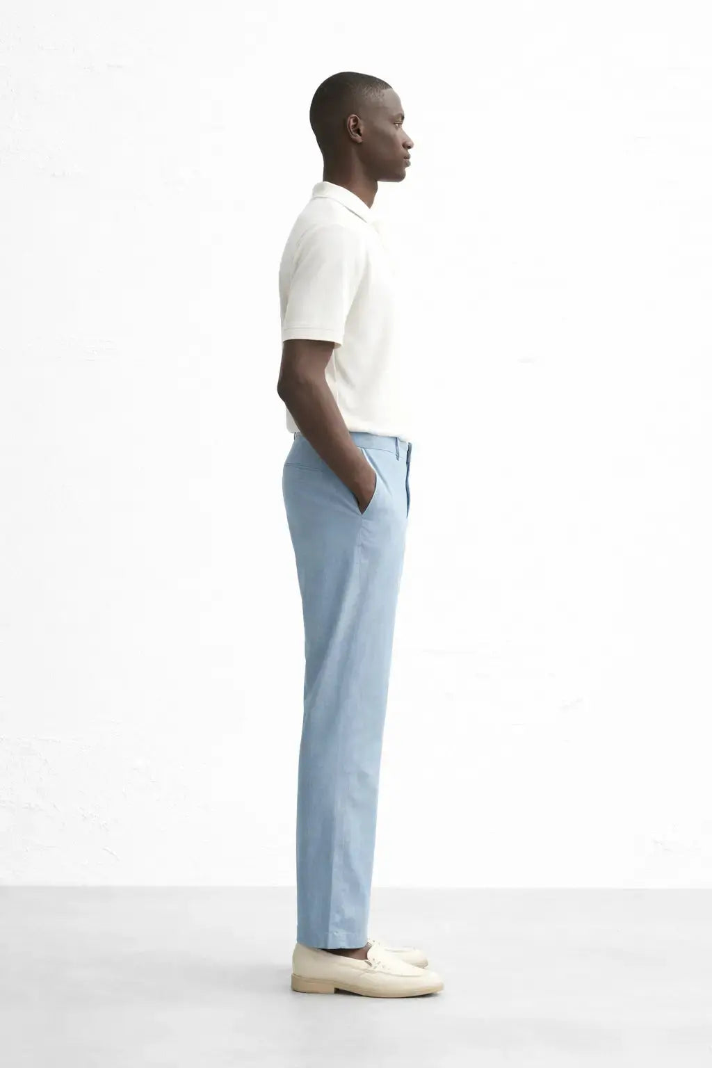 Side view of Linen Casual Pants