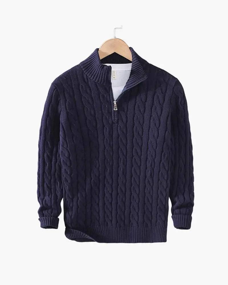 Cable Knit Half-Zip Sweater FERNACHE