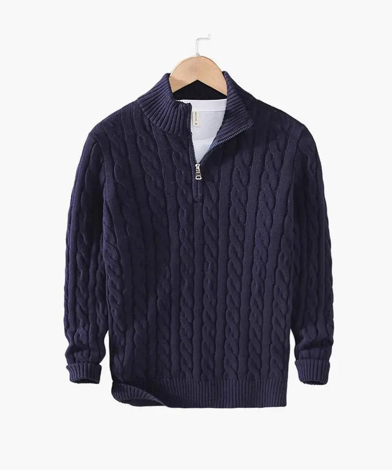 Cable Knit Half-Zip Sweater FERNACHE