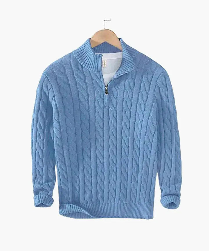 Cable Knit Half-Zip Sweater FERNACHE