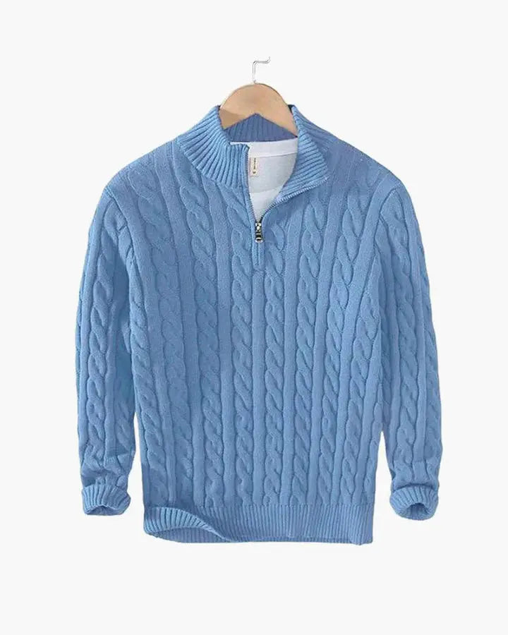 Cable Knit Half-Zip Sweater FERNACHE