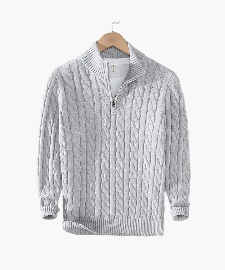 Cable Knit Half-Zip Sweater FERNACHE