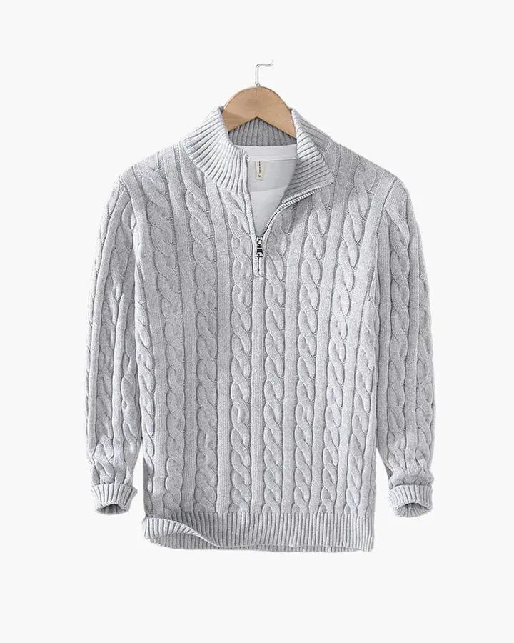 Cable Knit Half-Zip Sweater FERNACHE