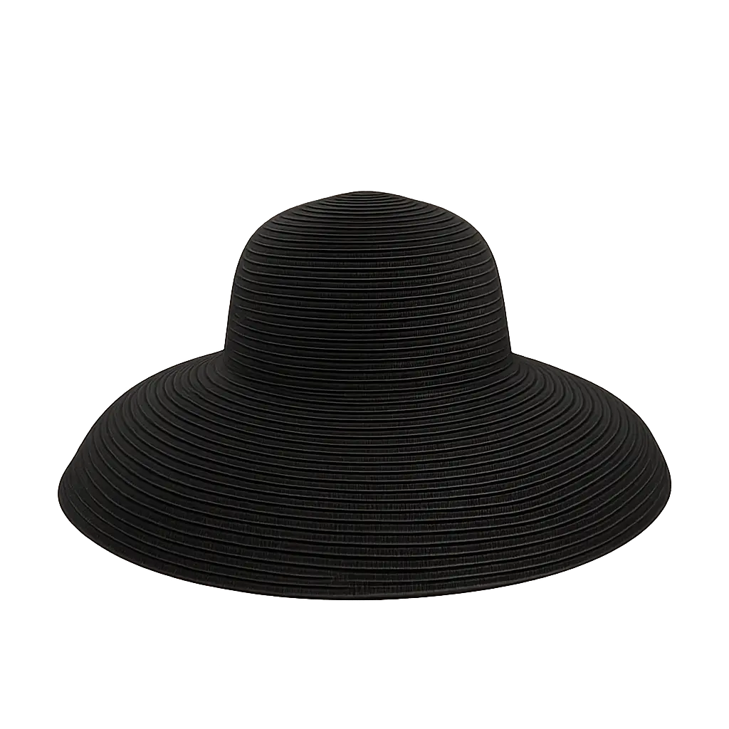 Black sun hat on a white background