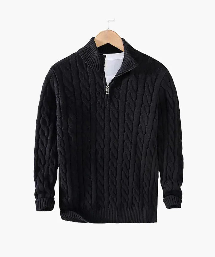 Cable Knit Half-Zip Sweater FERNACHE