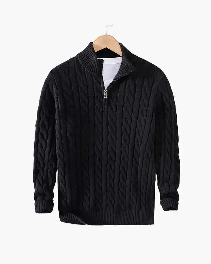 Cable Knit Half-Zip Sweater FERNACHE