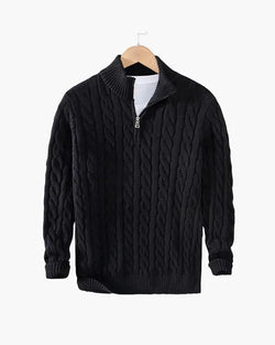 Cable Knit Half-Zip Sweater FERNACHE
