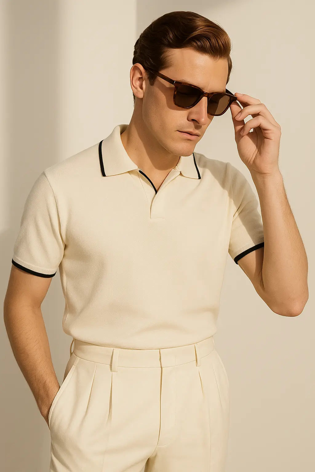 Contrast Slim Fitted Polo Fernache