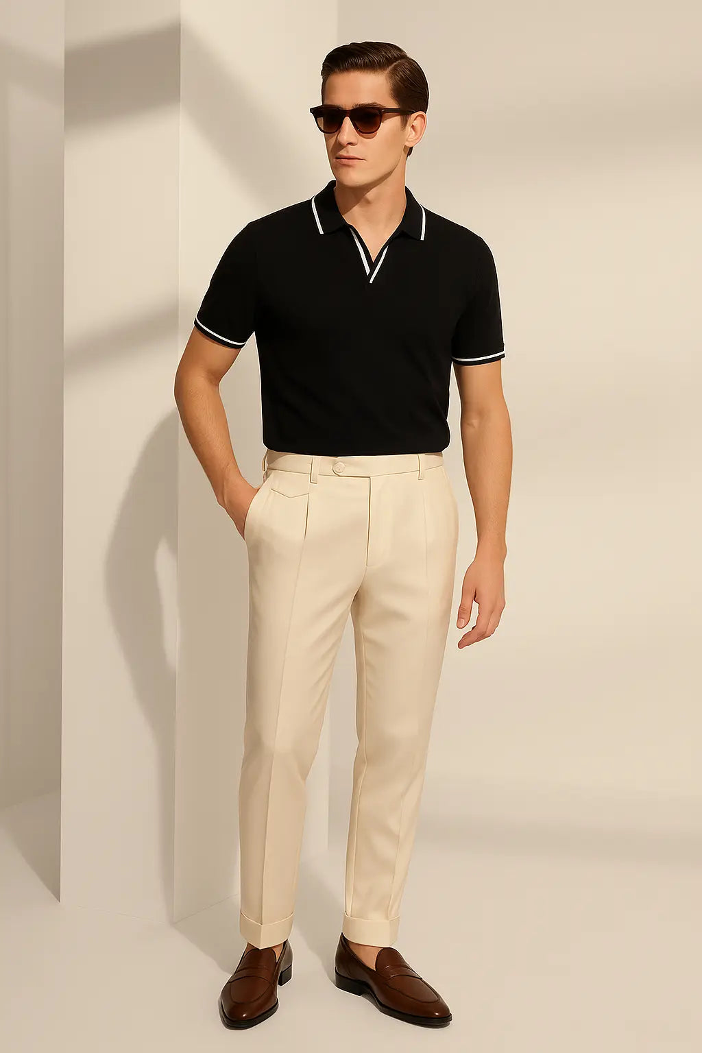 Contrast Slim Fitted Polo Fernache