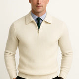 Cotton Knit Half-Zip Sweater FERNACHE