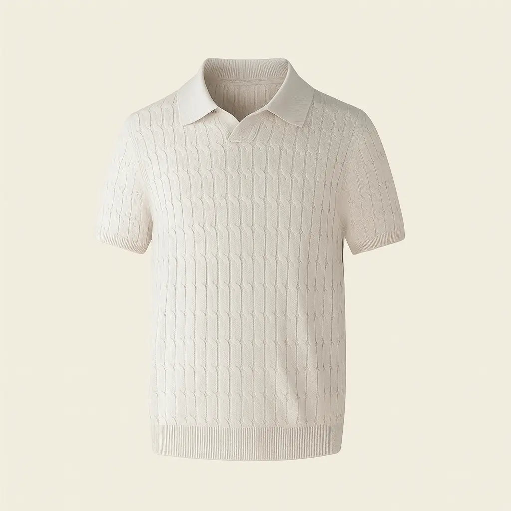 Noir Ribbed Polo FERNACHE