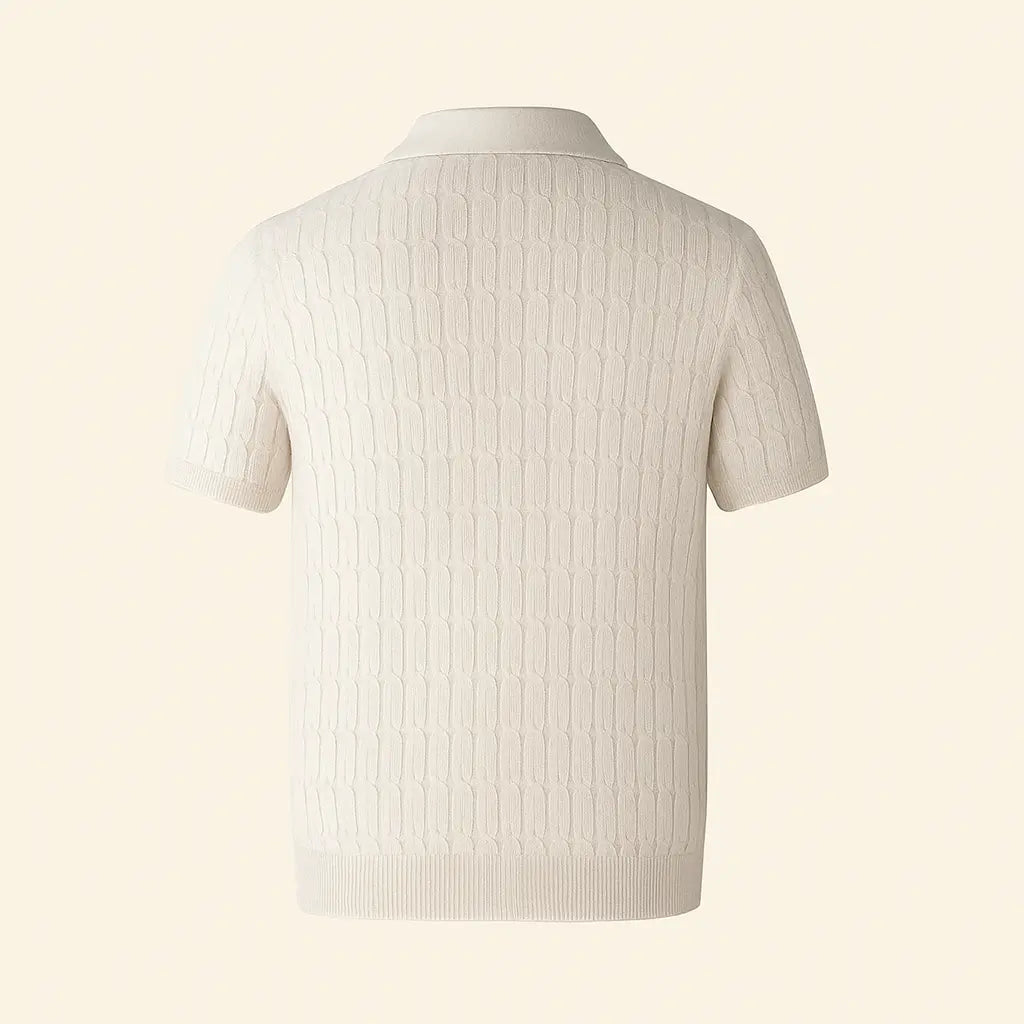 Noir Ribbed Polo FERNACHE