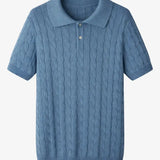 BIELLA Cable Knit Polo FERNACHE