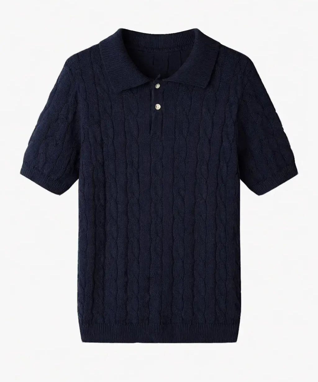 BIELLA Cable Knit Polo FERNACHE