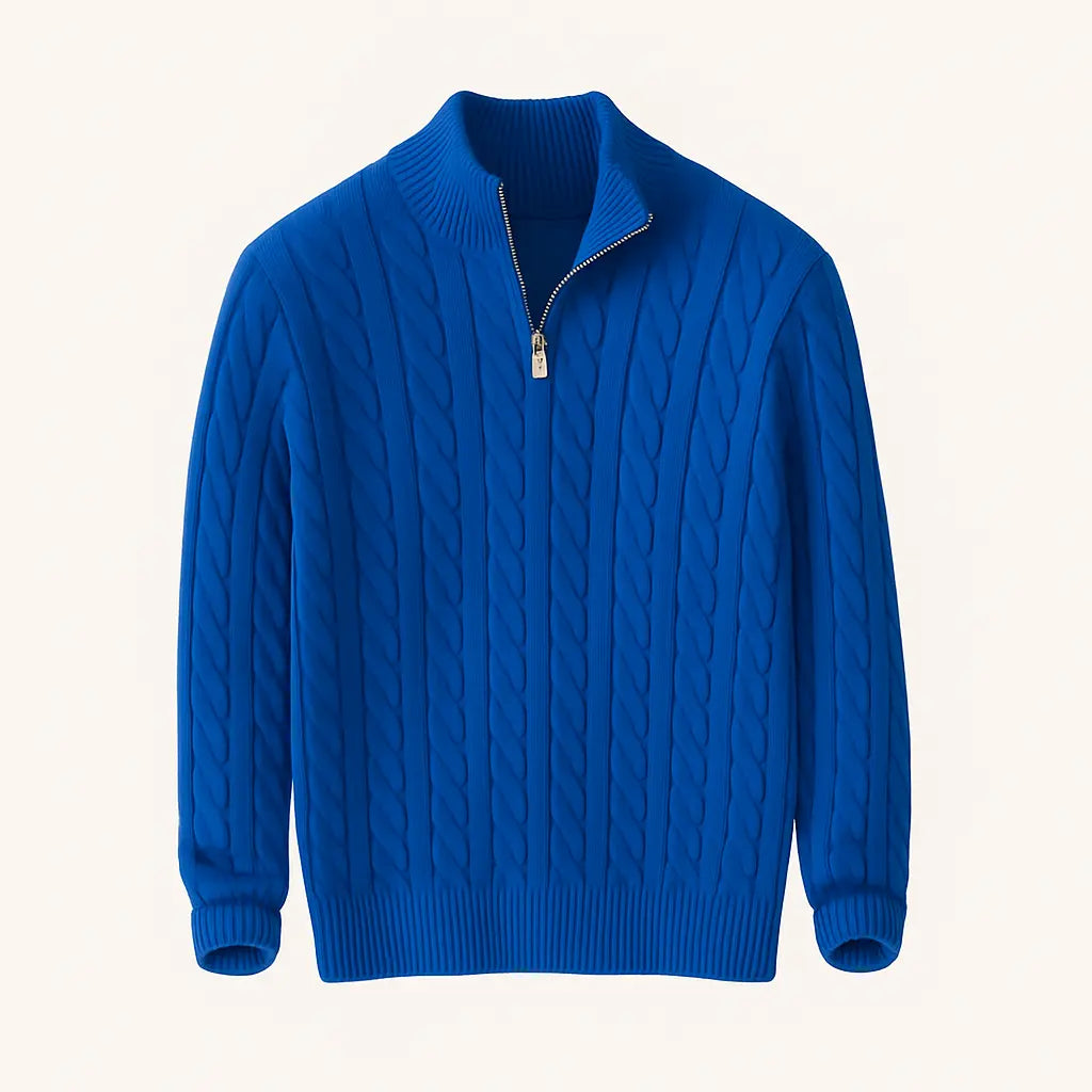 Cable Knit Half-Zip Sweater FERNACHE
