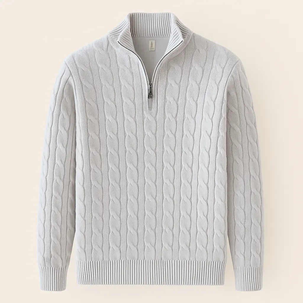 Cable Knit Half-Zip Sweater FERNACHE