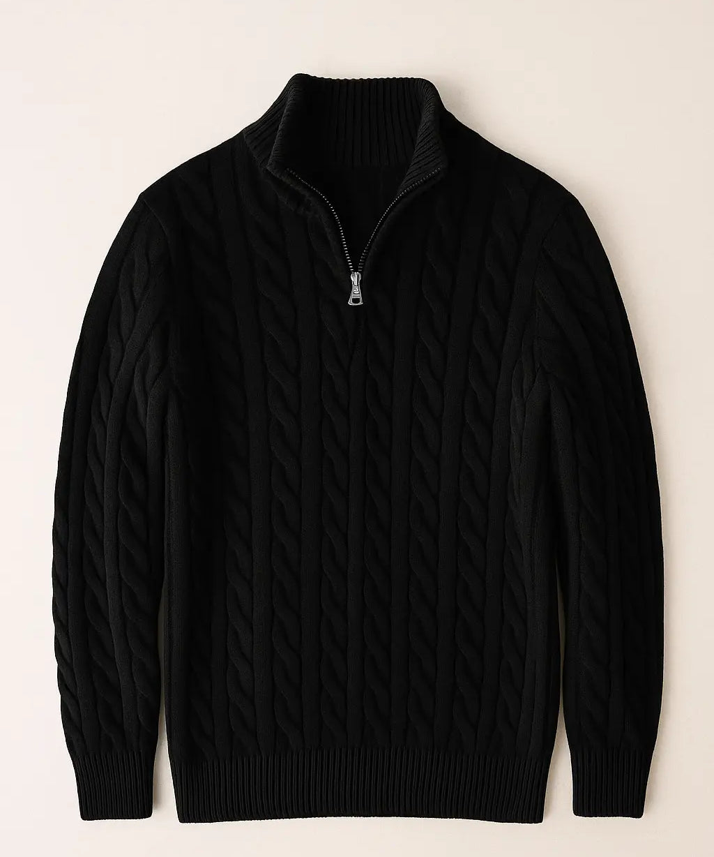 Cable Knit Half-Zip Sweater FERNACHE