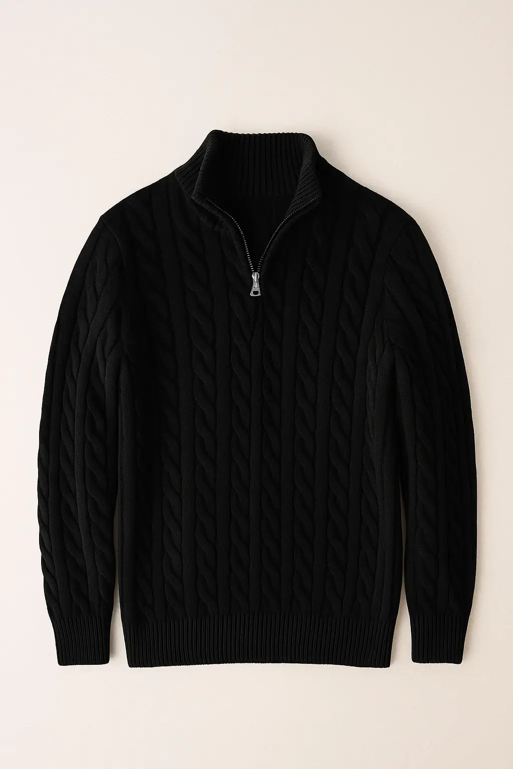 Cable Knit Half-Zip Sweater FERNACHE