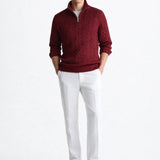 Cable Knit Half-Zip Sweater