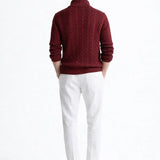 Cable Knit Half-Zip Sweater