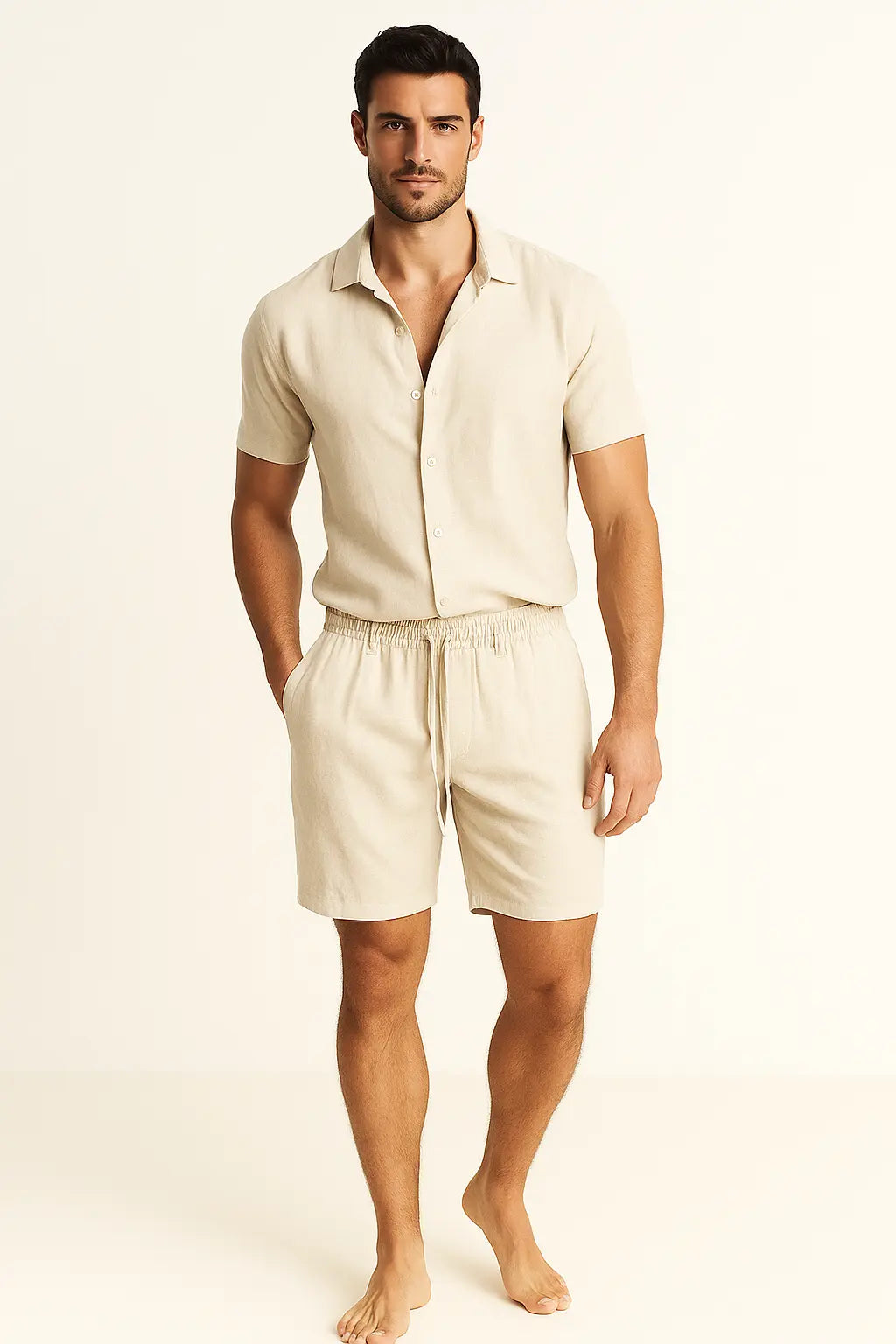 Fez Linen Shorts Fernache