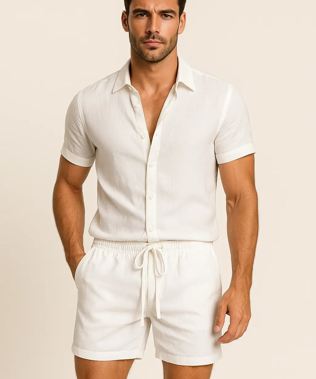 Fez Linen Shorts Fernache