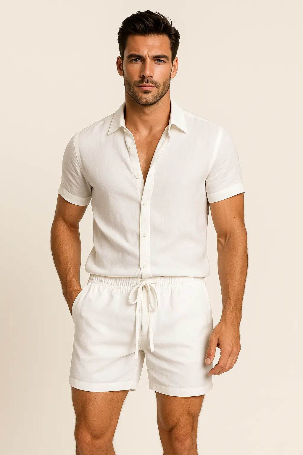 Fez Linen Shorts Fernache