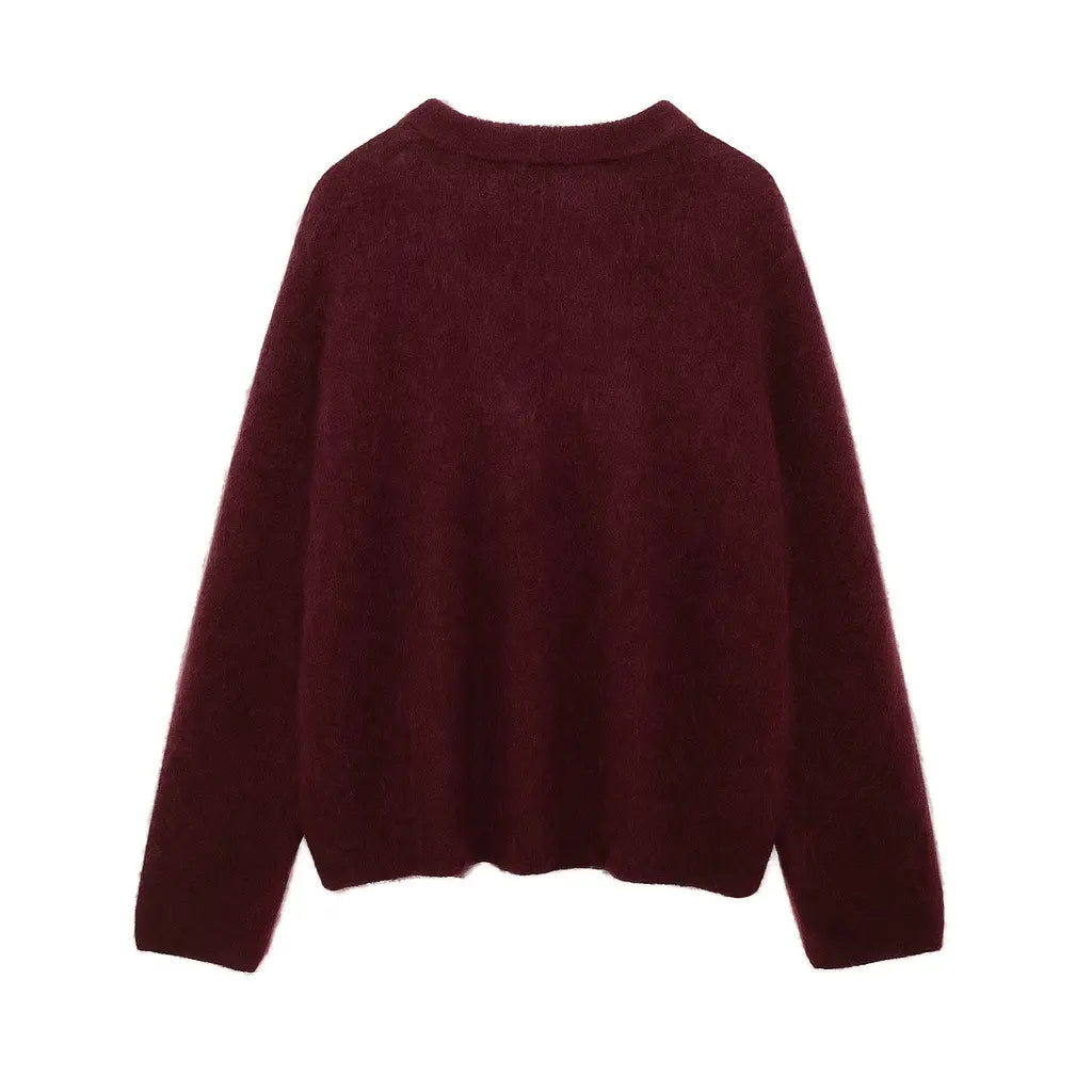 Cozy Fuzzy Knit Sweater FERNACHE