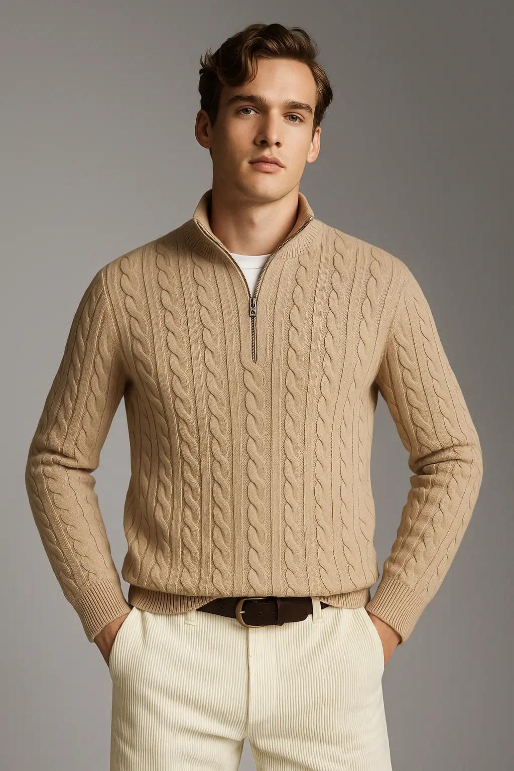 Cashmere Zip Pullover FERNACHE