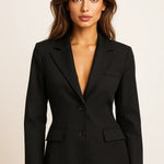 Black embroidered silhouette Blazer FERNACHE