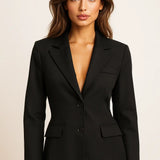 Black embroidered silhouette Blazer FERNACHE