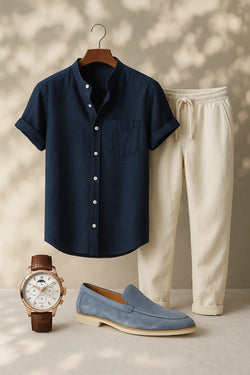 Old Money Outfit - Dark Blue Fernache