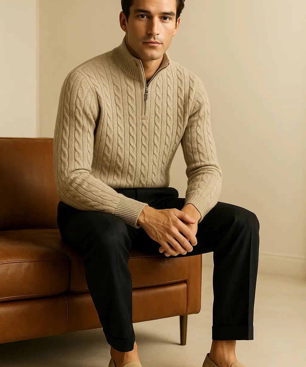 Cashmere Zip Pullover FERNACHE