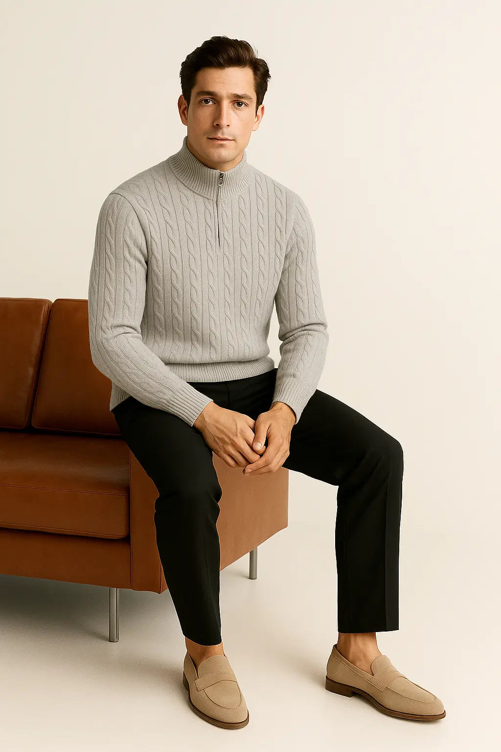 Cashmere Zip Pullover FERNACHE