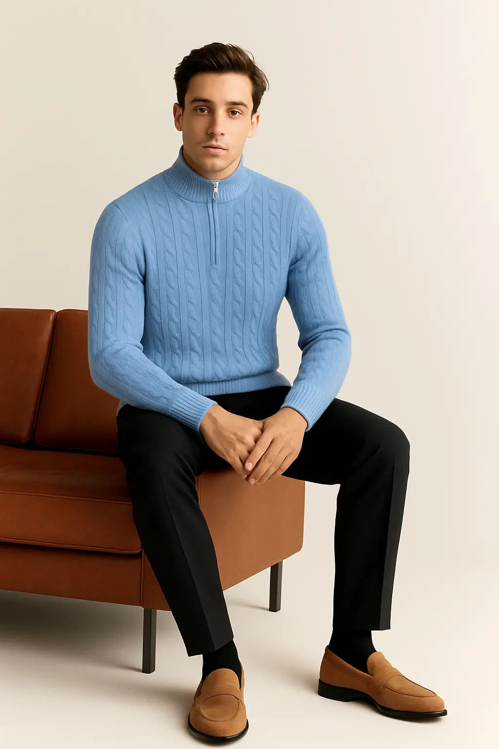 Cashmere Zip Pullover FERNACHE