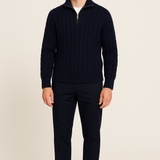 Cable Knit Half-Zip Sweater